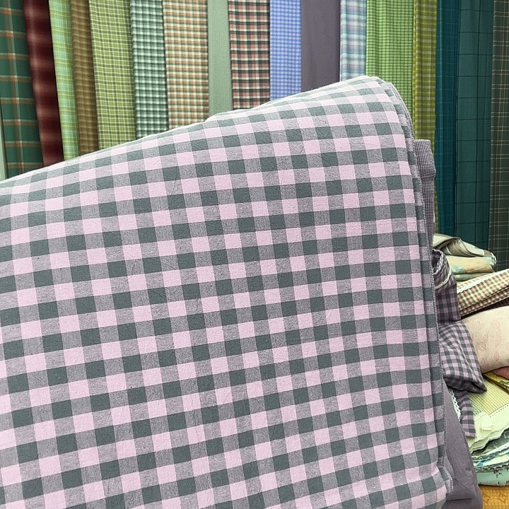 棉2.2米×2.4米紫色格子加大被罩