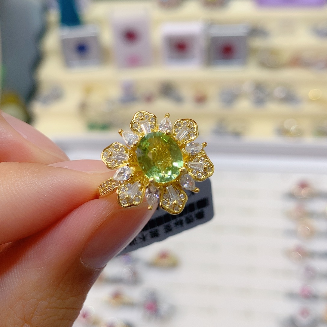 碧玺戒指戒指银S925镶嵌