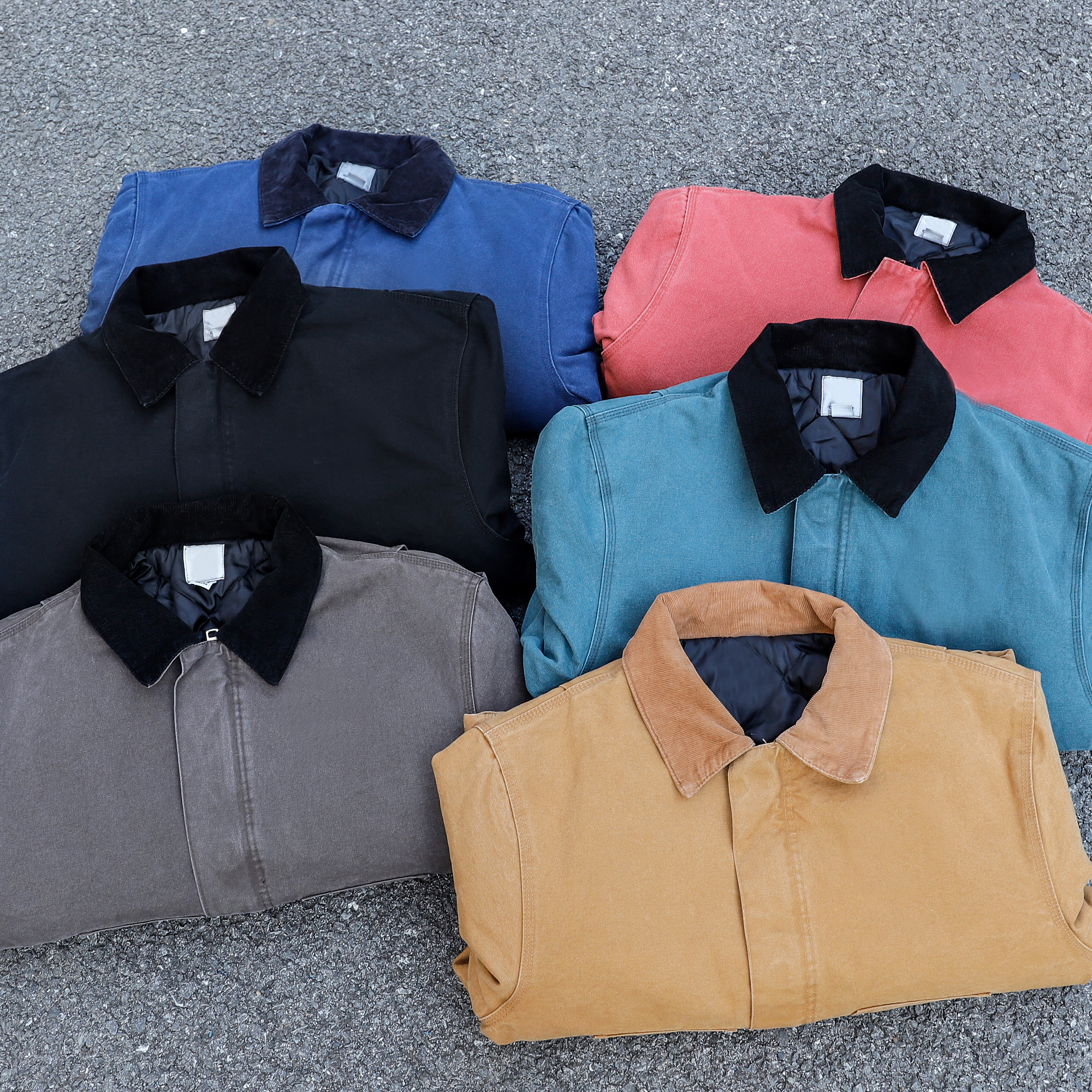 单件过冬 J22J02棉服复古做旧卡哈工装帆布重磅廓形保暖棉衣情侣