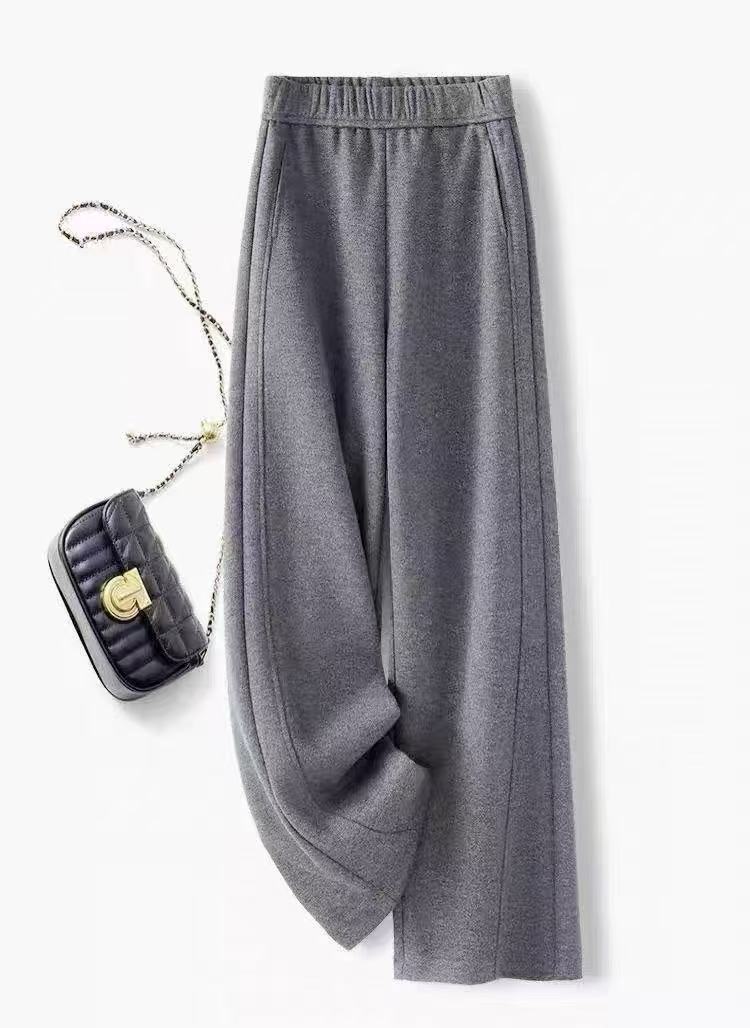 【秋冬上新】秋冬直筒裤高腰弯刀裤松紧休闲裤长裤宽松女款直筒