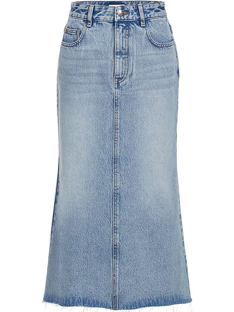 女装短裙开叉磨白开衩牛仔裙半身裙休闲成人高腰（主播叫名再拍）