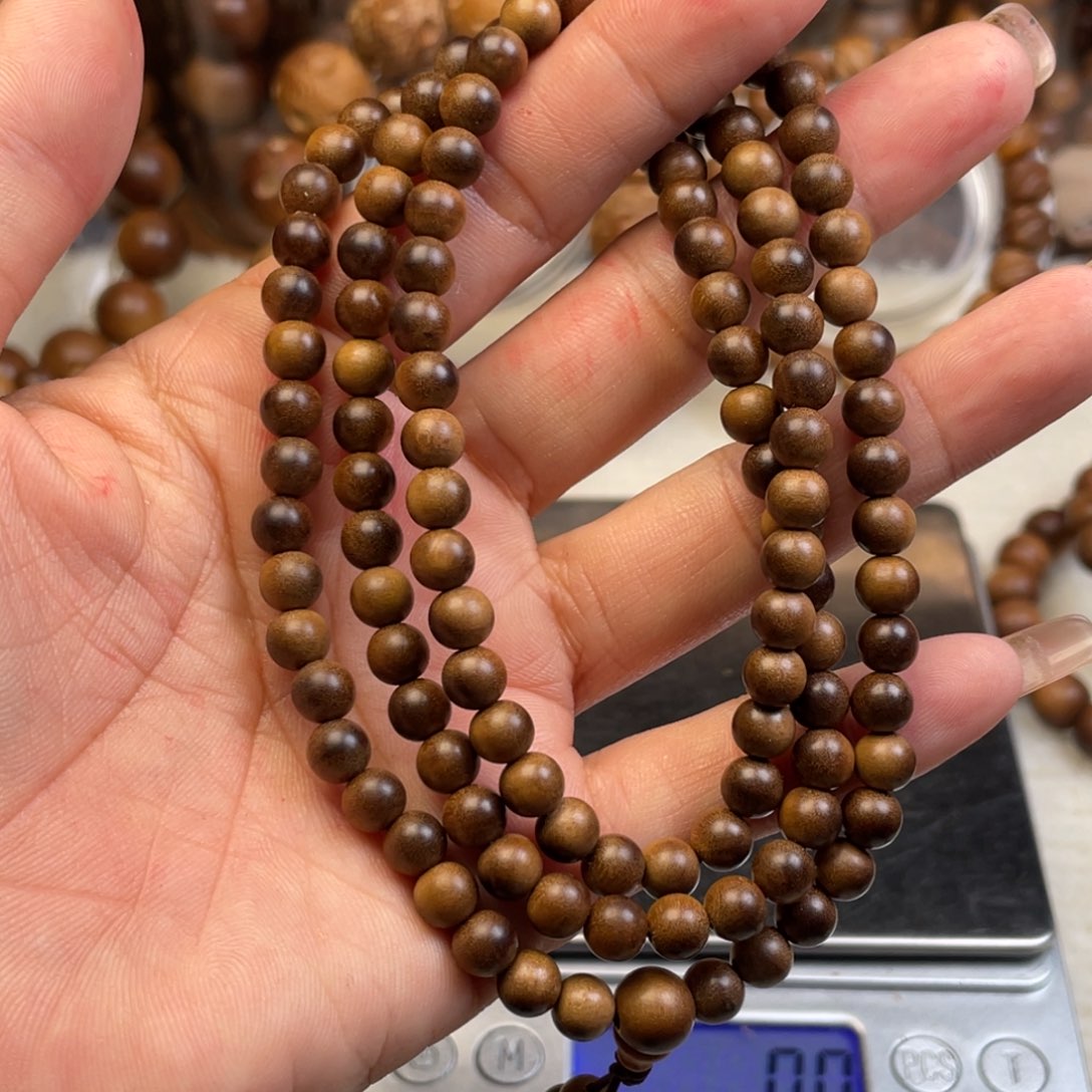 檀香木手串/手链印度老山檀香0.6微瑕疵