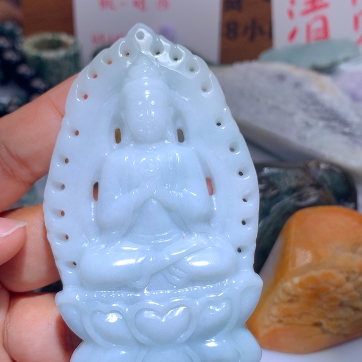 翡翠未镶嵌颈饰保真天然A货翡翠