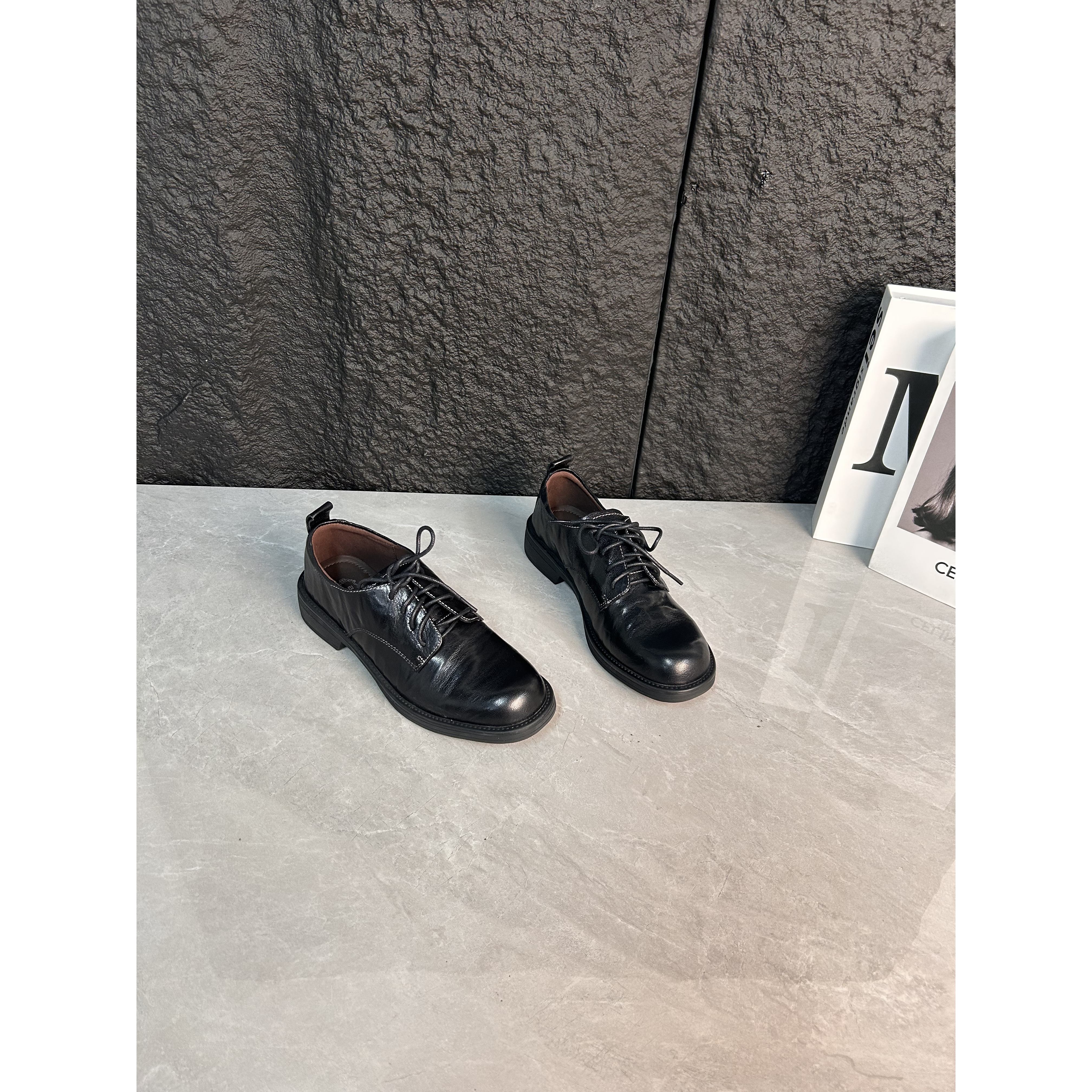 李大龙~2公分牛皮/英伦风复古真皮系带乐福鞋571-01