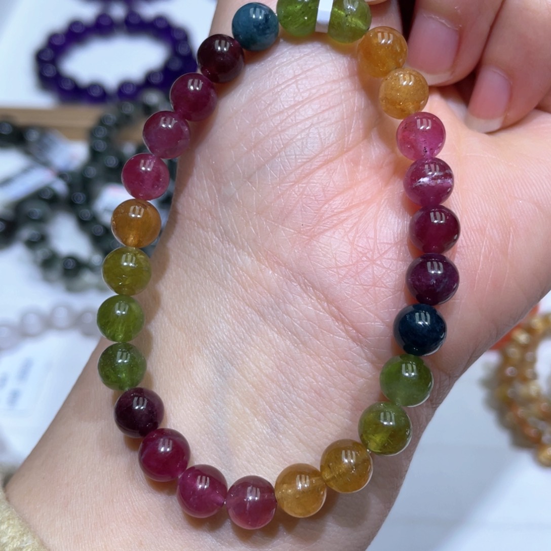 碧玺手链未镶嵌手串