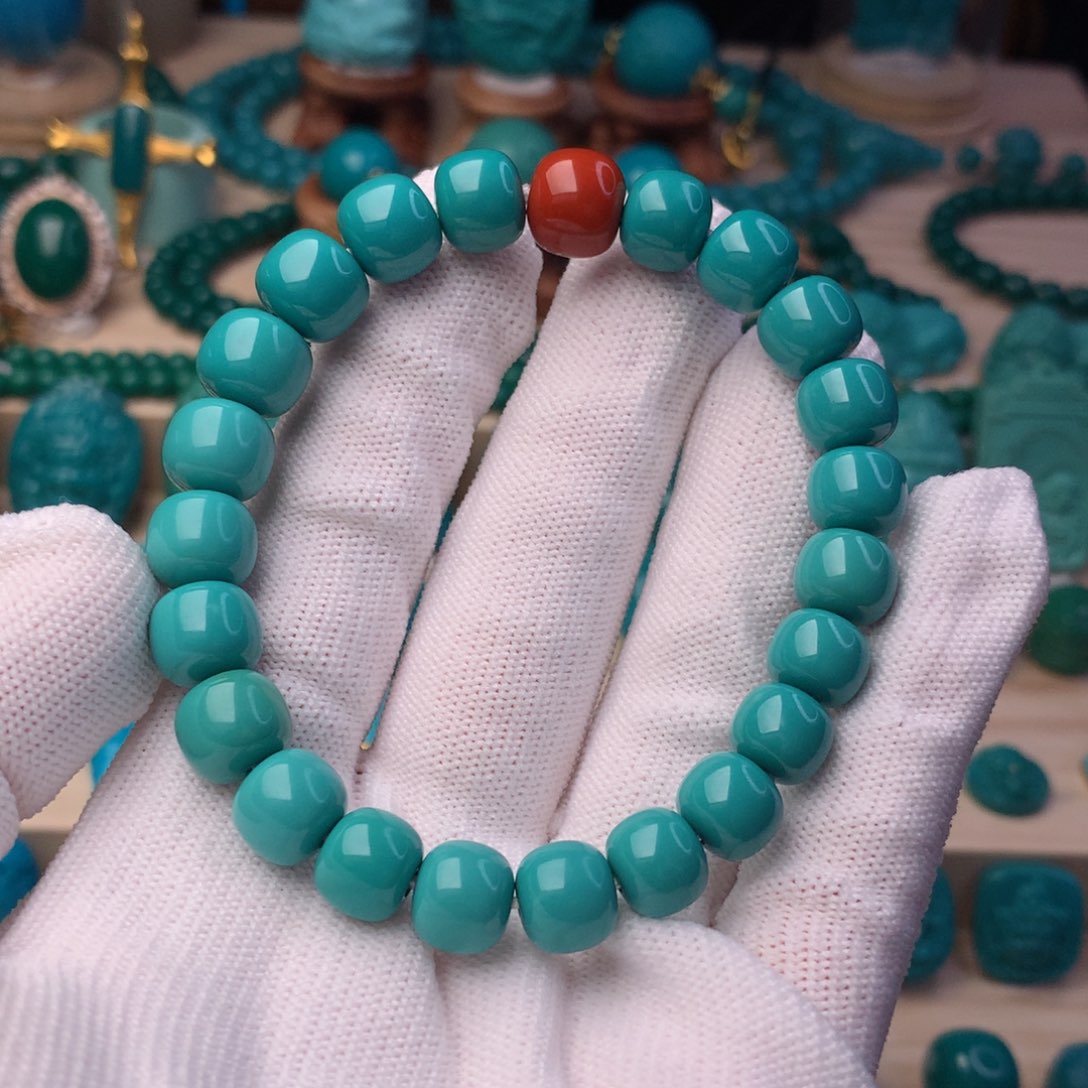 未镶嵌绿松石珠宝奇石9mm