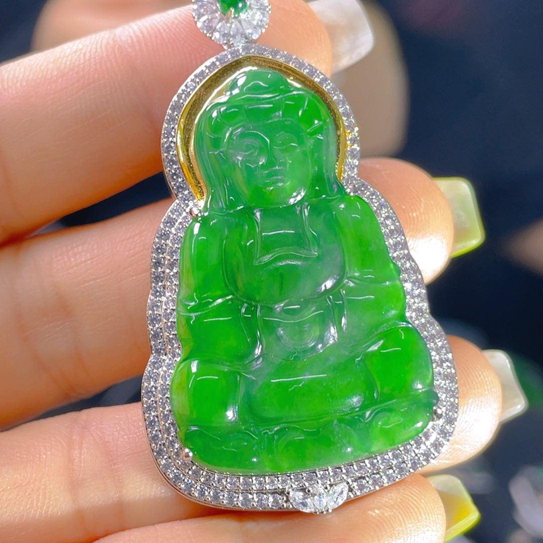 翡翠未镶嵌颈饰天然