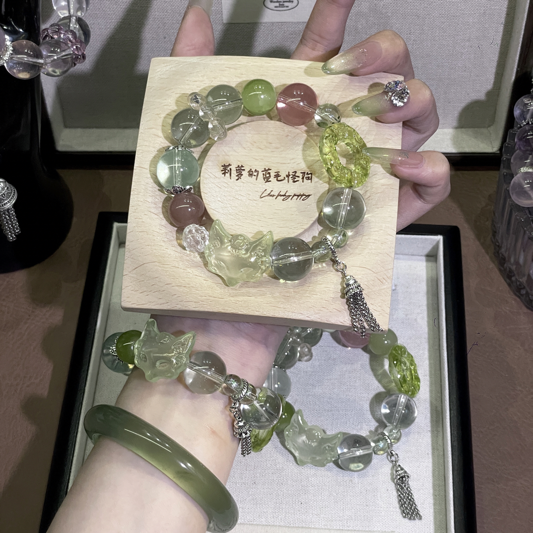 合金琉璃手链 原创设计琉璃手串双圈多圈国风手链手作饰品