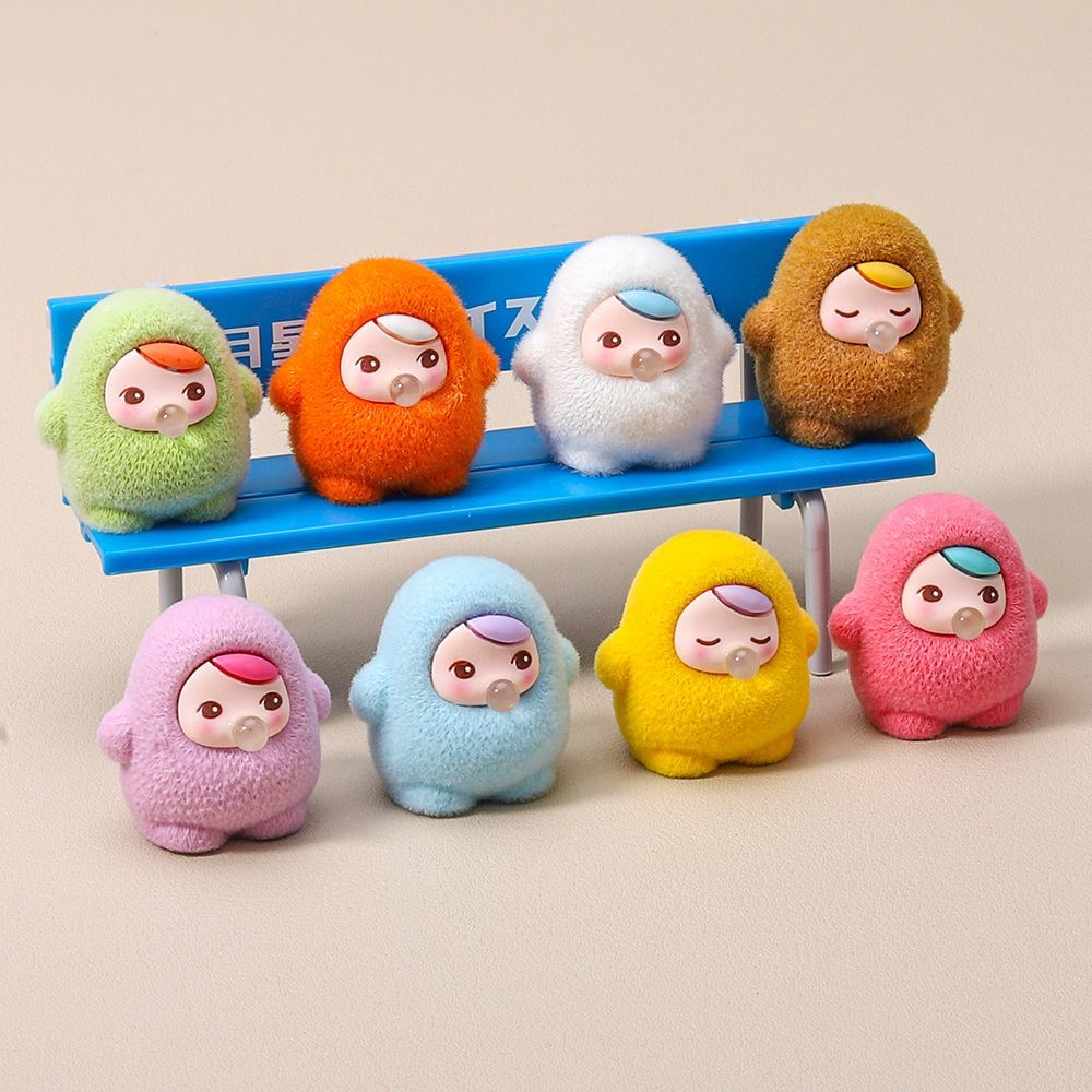 植绒毕奇 树脂小摆件diy饰品对对碰萌潮玩萌粒