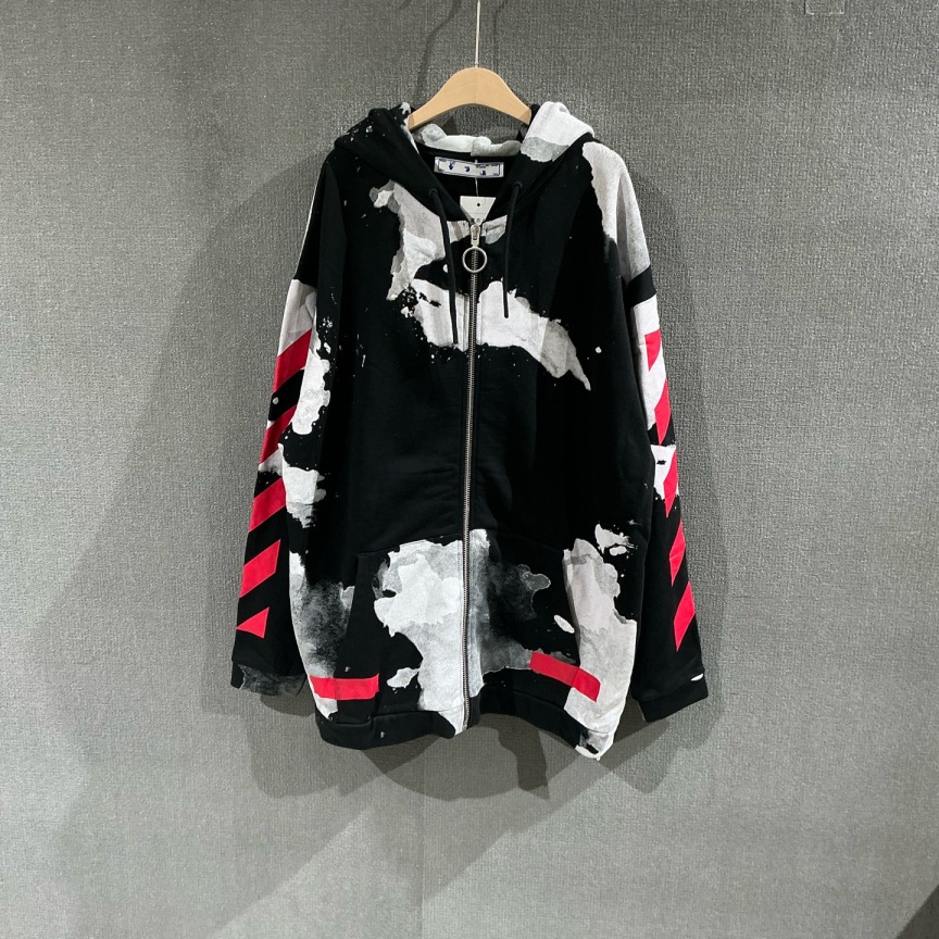 未使用 maje  Off white（pm）扎染拉链帽衫外套 L码/1258