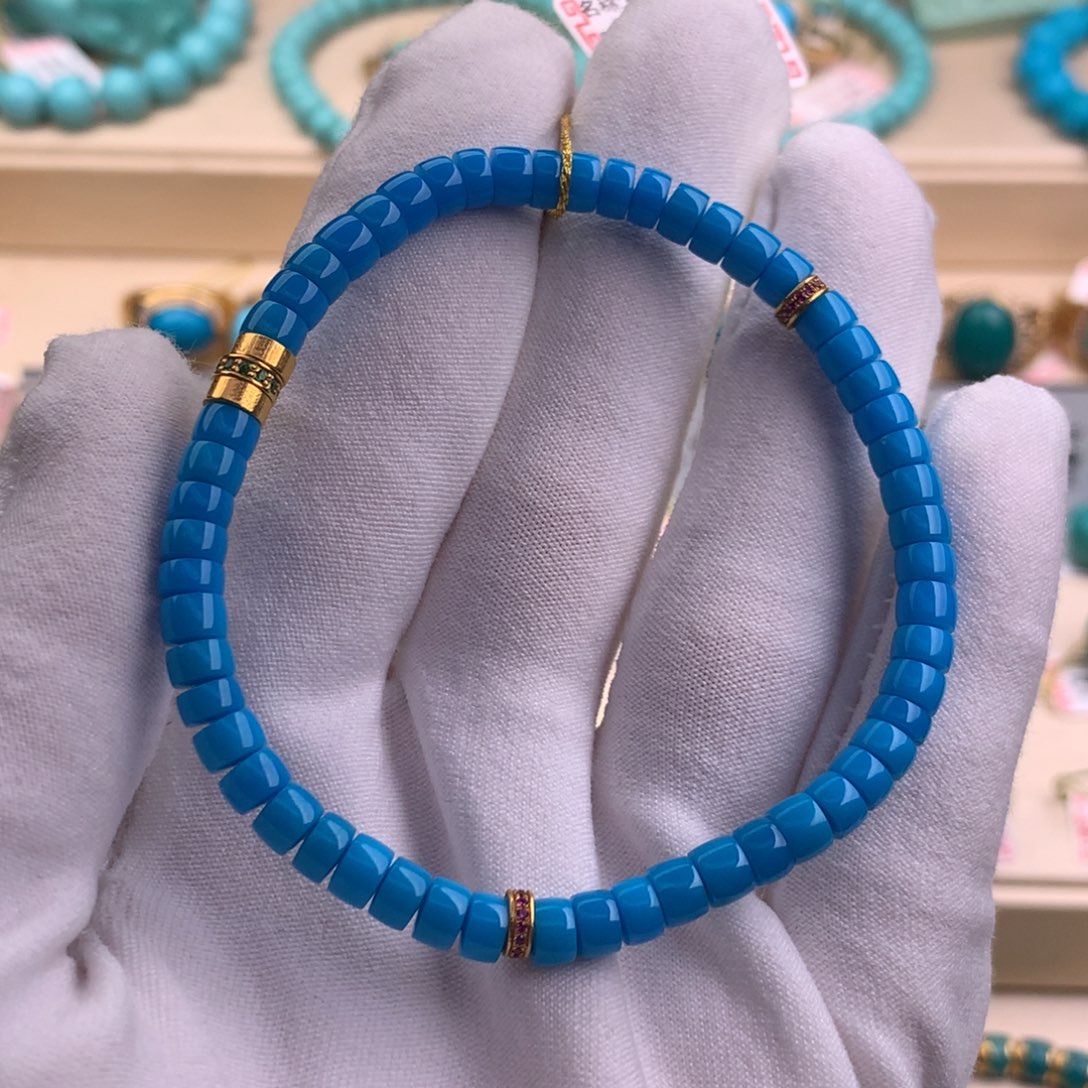 绿松石珠宝奇石18K金镶嵌