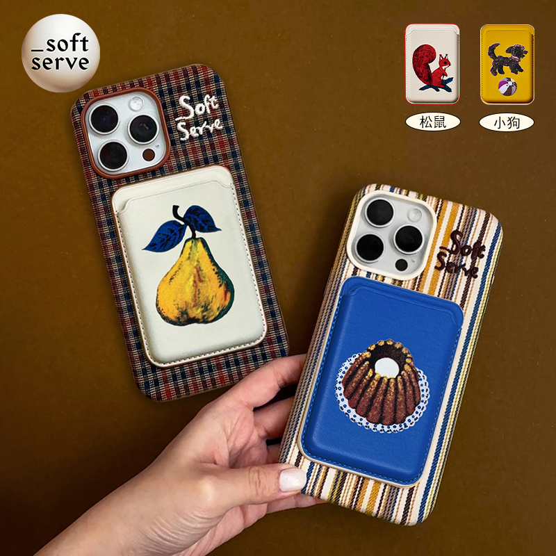 SoftServe柔软供应《森林口袋》刺绣布面复古磁吸手机保护壳