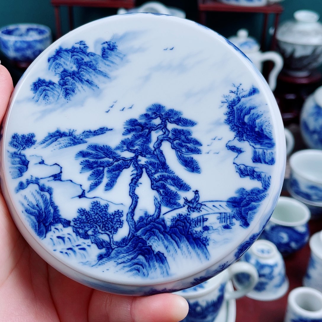 手工手绘青花、青花