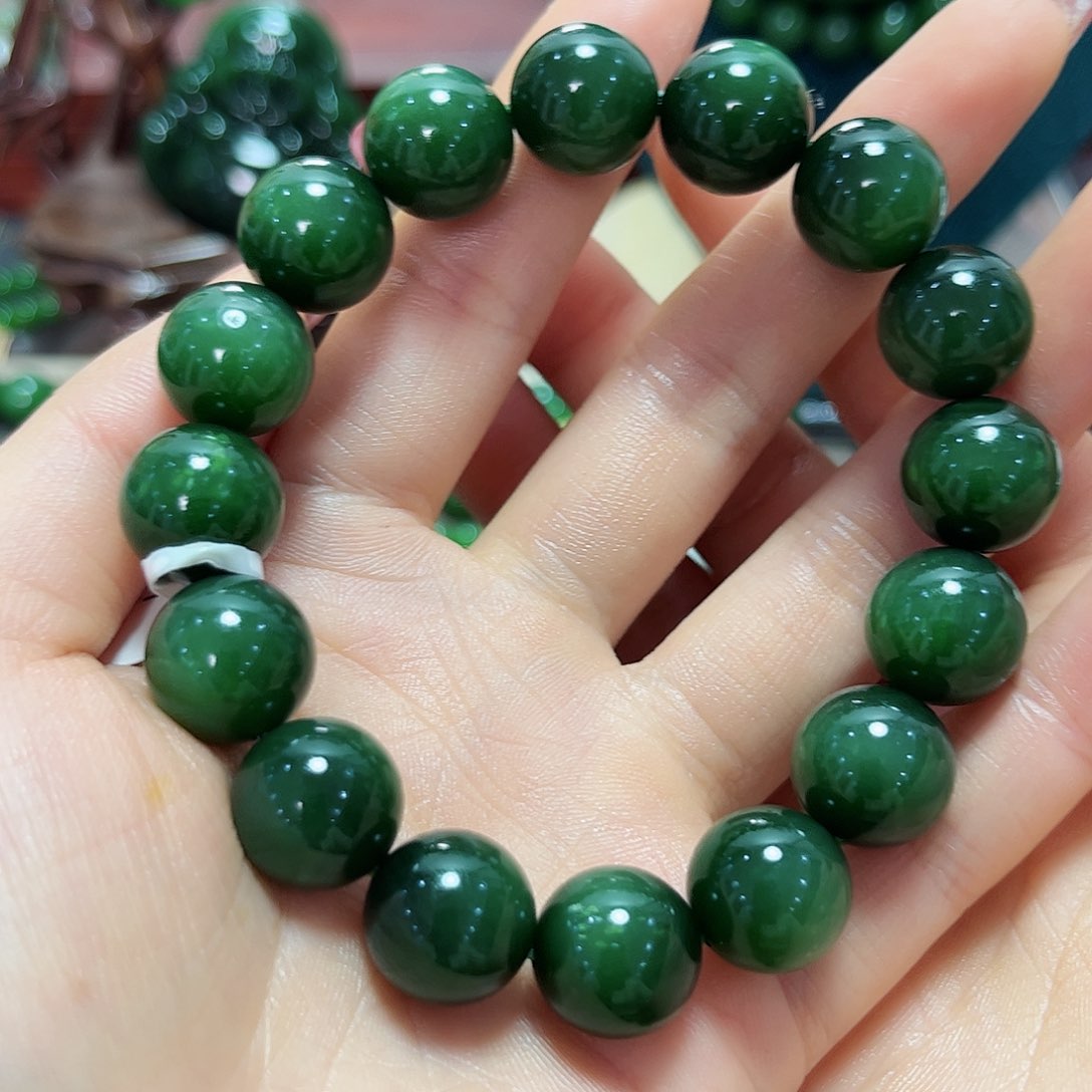 和田玉手串13未镶嵌