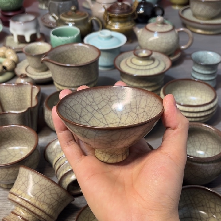 蒋加宝 传世哥窑 斗笠杯