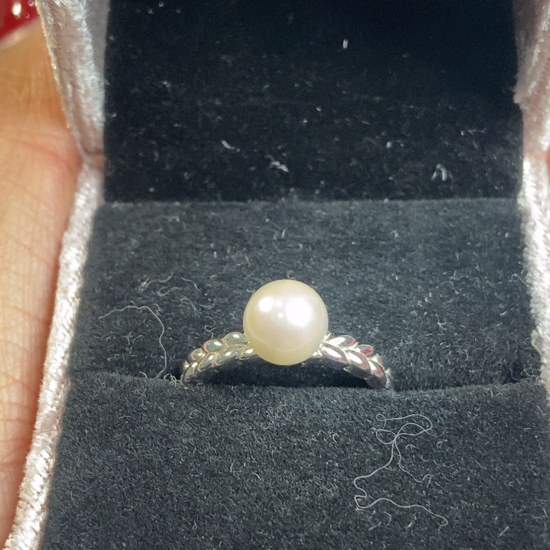 海水珍珠戒指银S925镶嵌