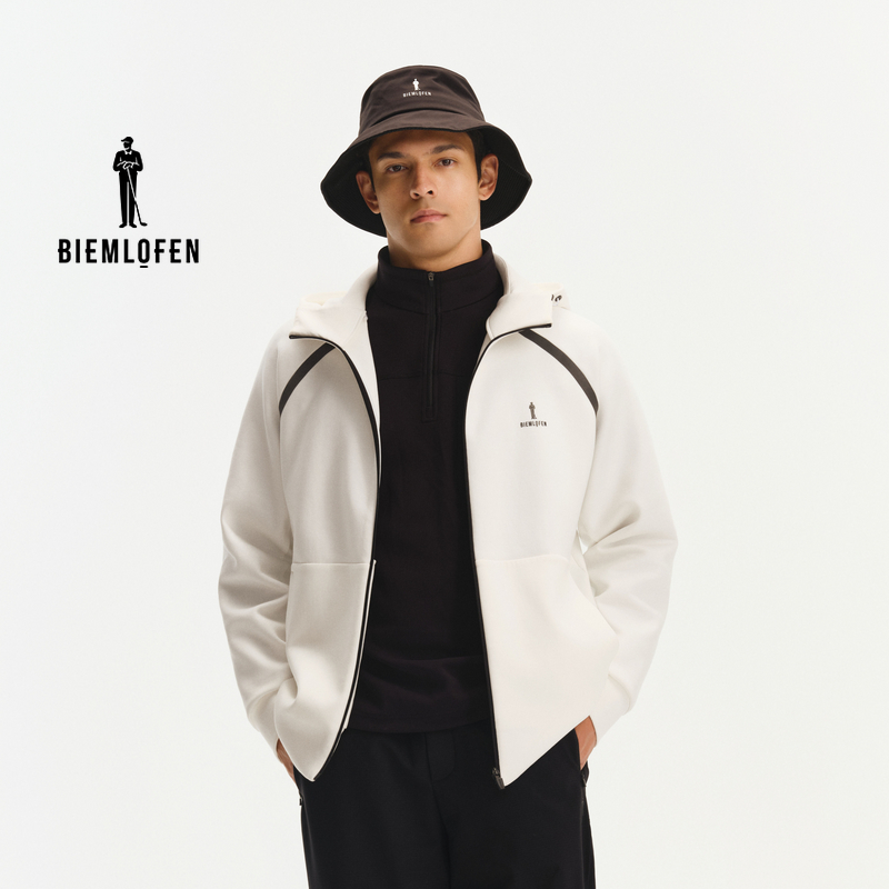 【超柔空气层】比音勒芬高尔夫2025秋新男士运动休闲针织茄克外套