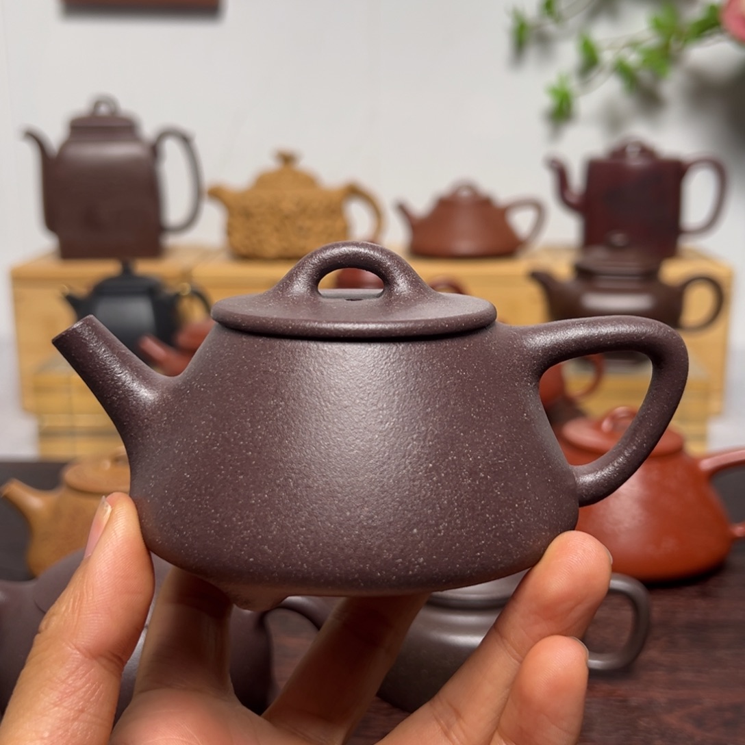 彳***…茶壶紫砂平盖石瓢天青泥