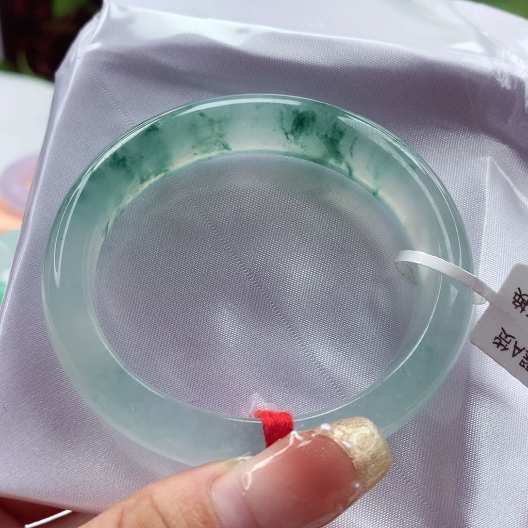 翡翠手镯（贵妃镯）未镶嵌正50通透飘花 一镯两戴 小柒