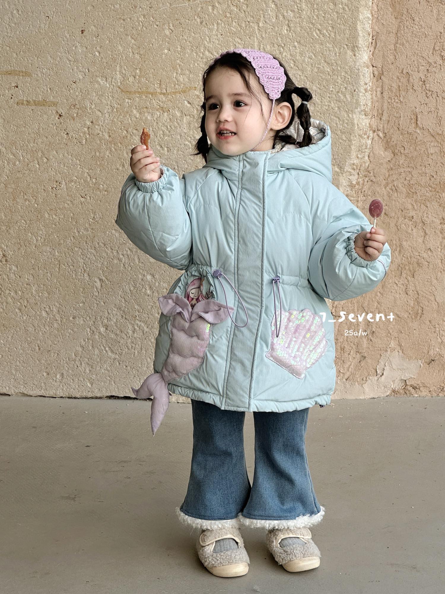 7seven2025爆款两面穿美人鱼羽绒服