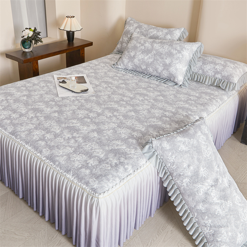 新款轻奢高端提花凉席三件套高分子机洗不变形凉席凉爽丝滑可裸睡