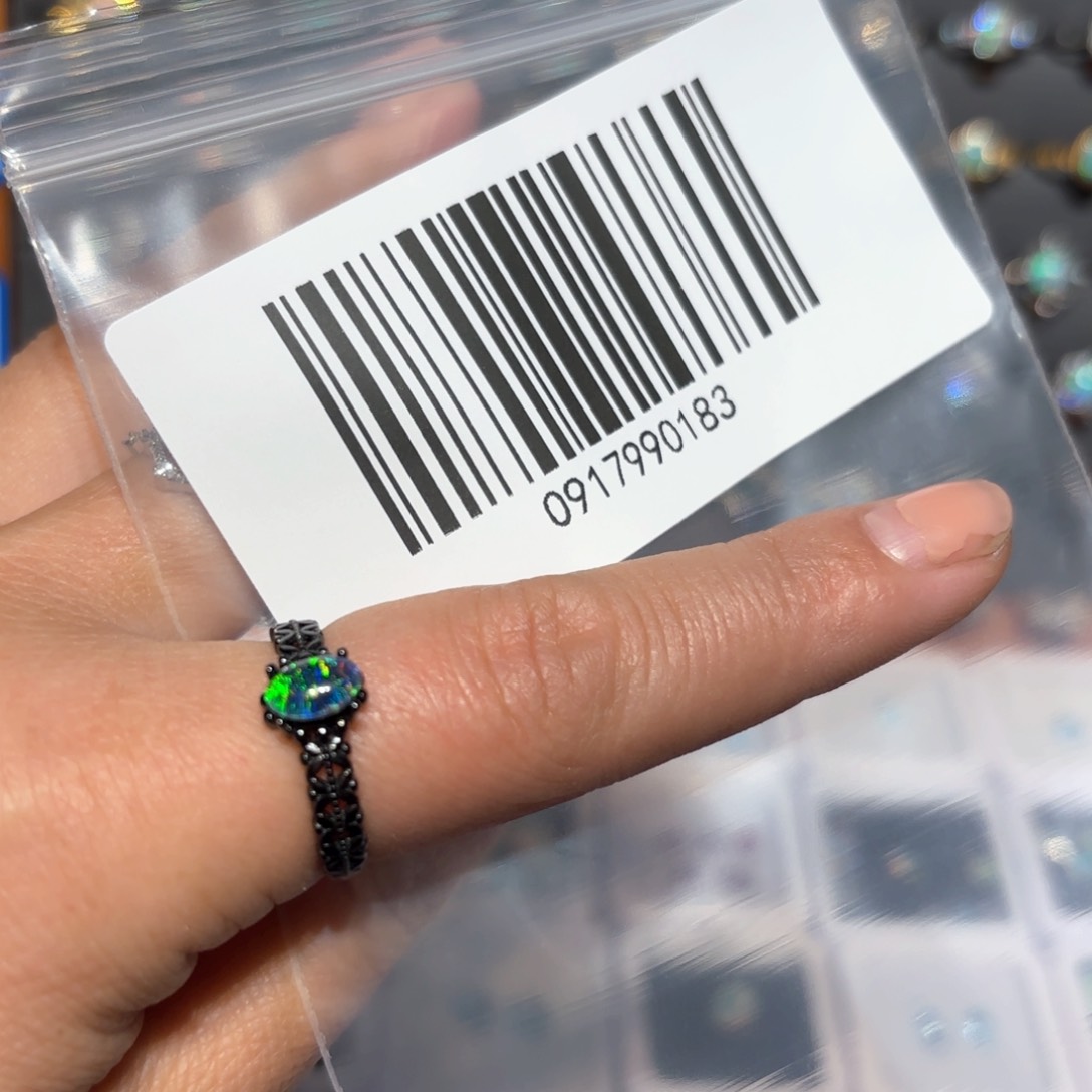 欧泊戒指银S925镶嵌酱*鸥