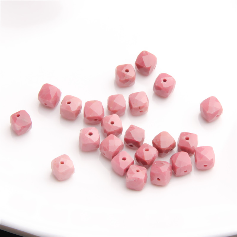 南非老料樱花粉舒7.5MM刻面方糖散珠 K0209 多样性发一
