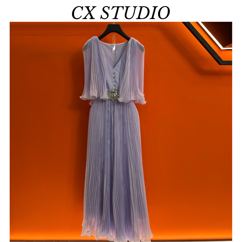 QC编码33 经典收腰轻奢时尚夏季连衣裙（定制女装）TG668