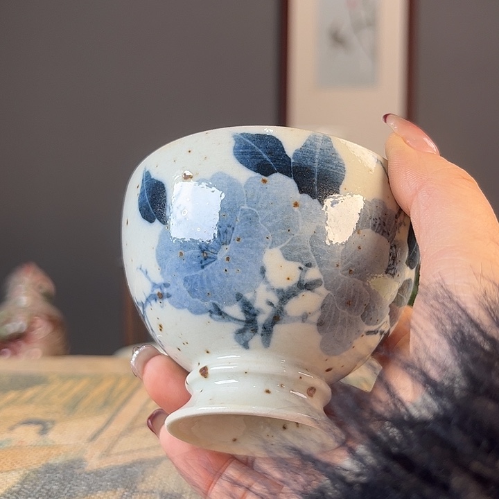 摆件景德镇柴烧茶杯多人