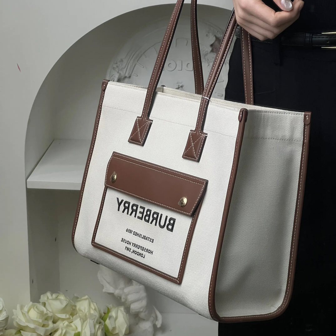 99新 BURBERRY/博柏利 burberry 芙蕾雅tote小号白色/99新