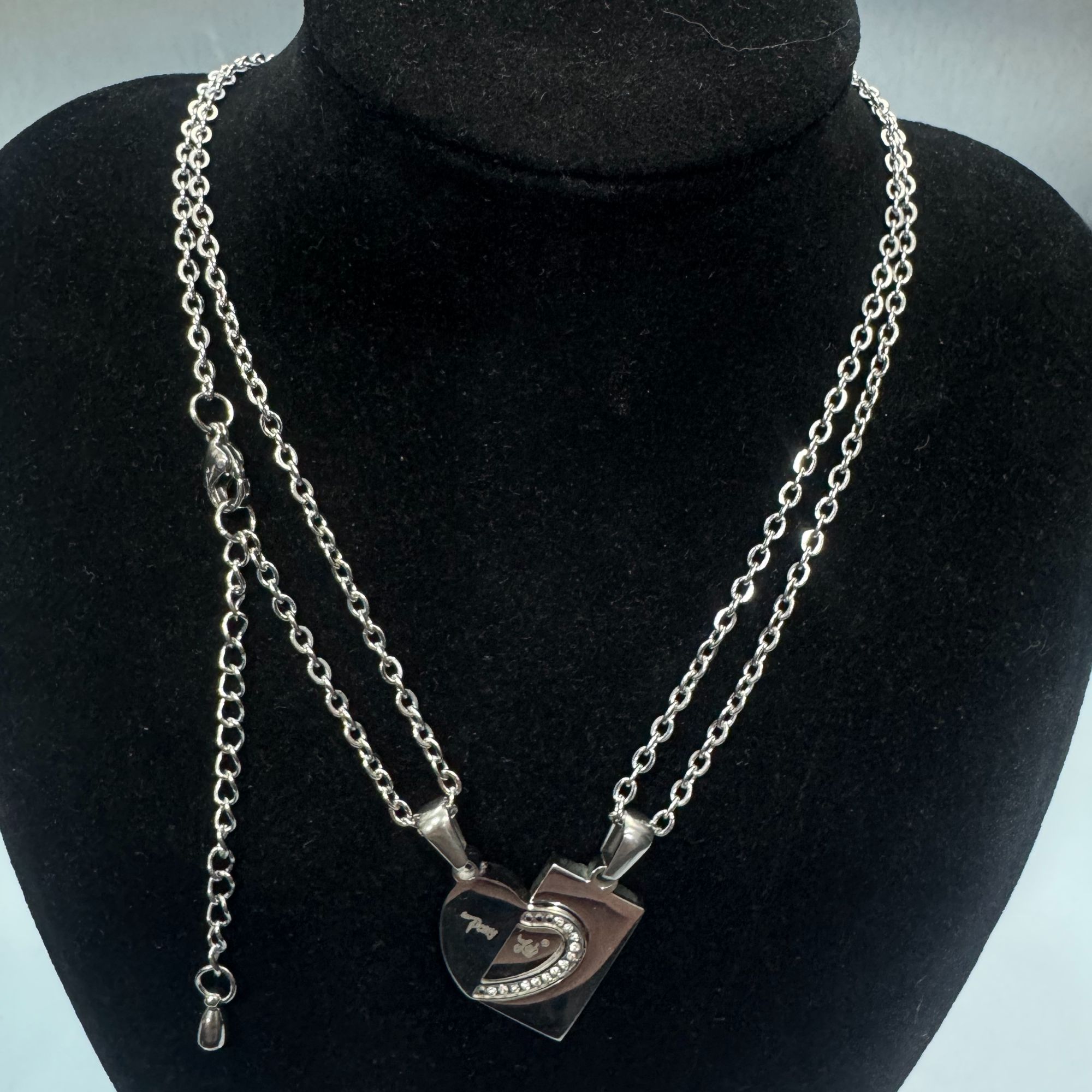 钛钢项链 福利区-S0908-PCM爱心套牌情侣双项链320