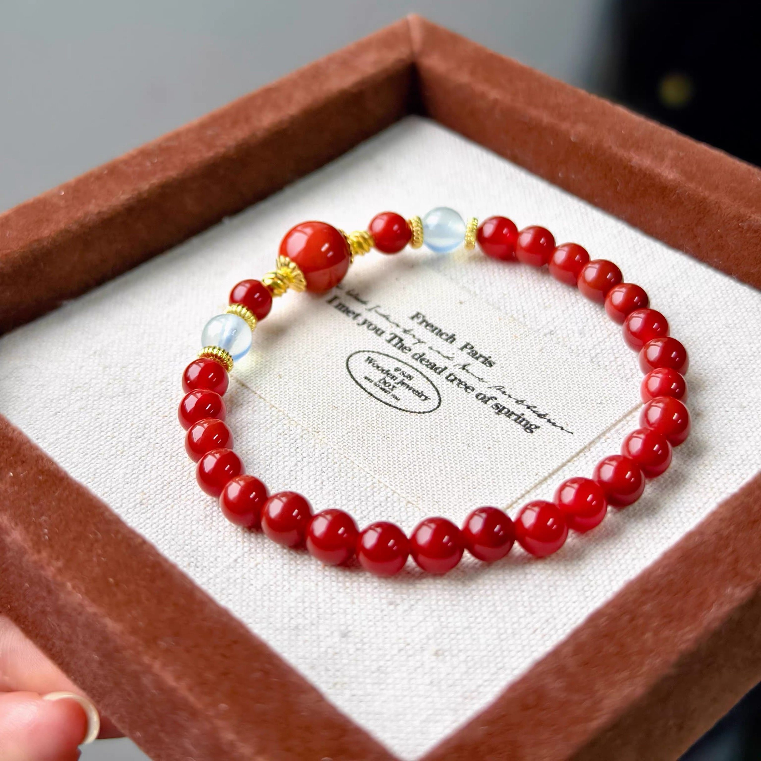 非金属大理石手链 高含量保真正品帝王砂手串多款创意朱砂手串