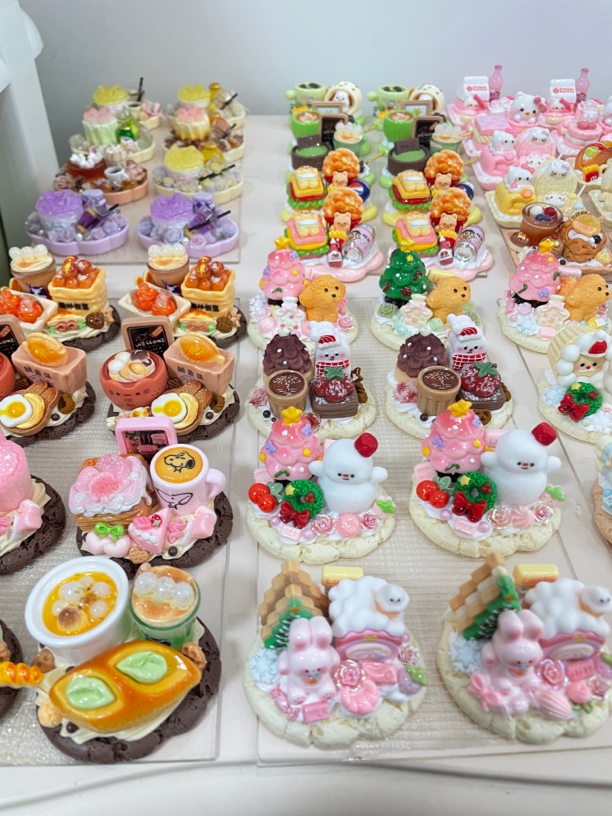 【直播选款，先选后拍】原创手作diy奶油胶食玩摆件摆台可爱少女发夹