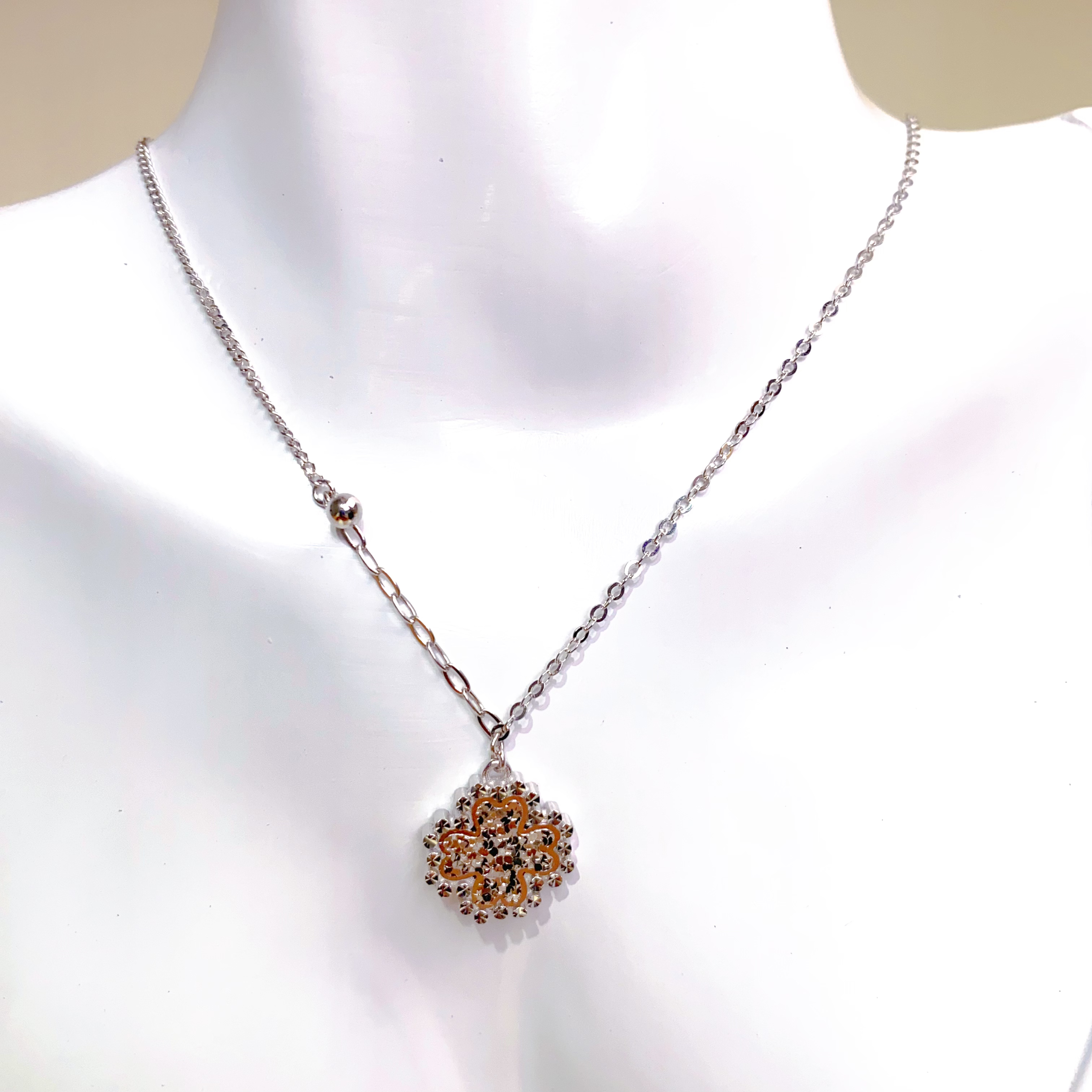 铂金PT950碎冰冰无事牌套链时尚大方闪亮