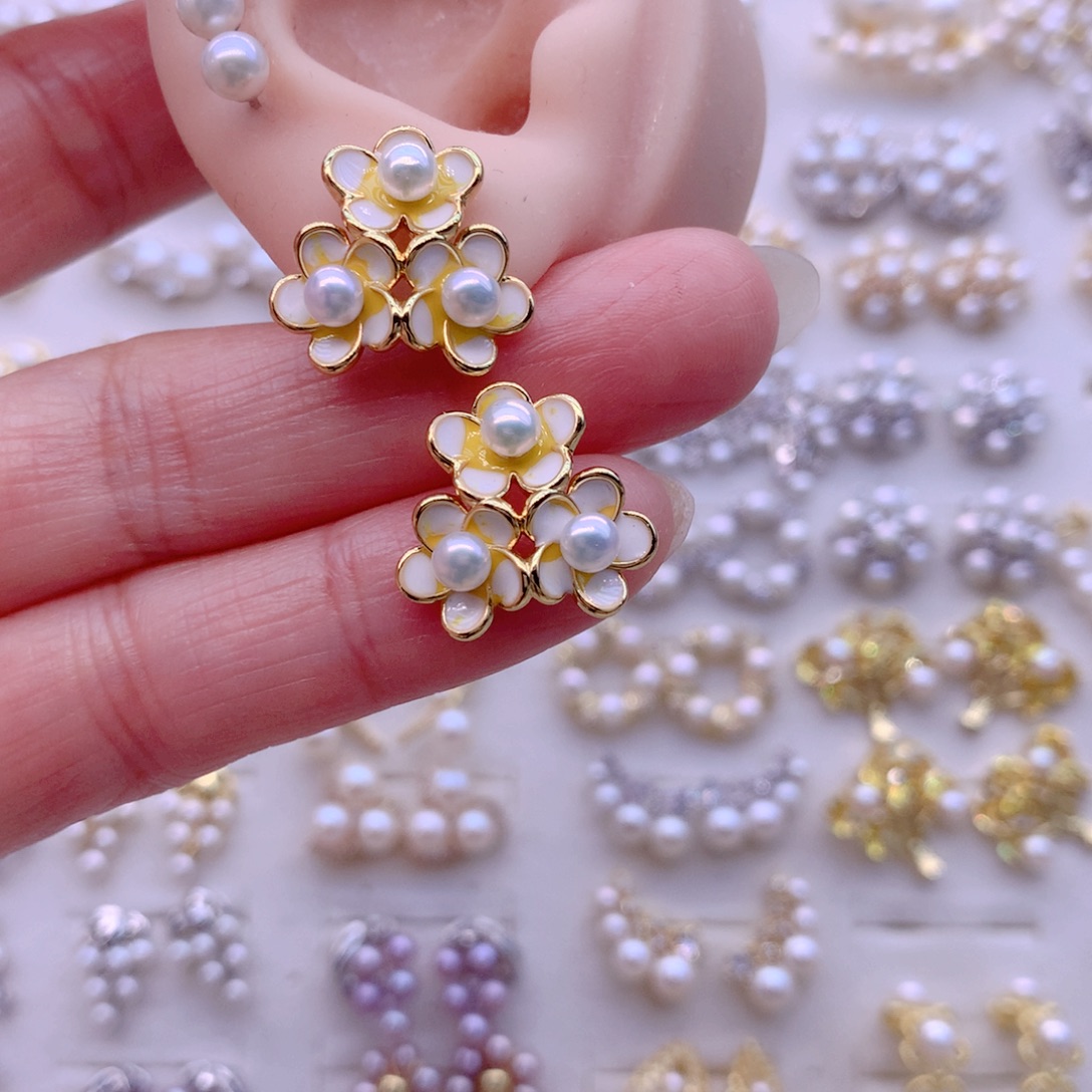 耳饰合金淡水珍珠