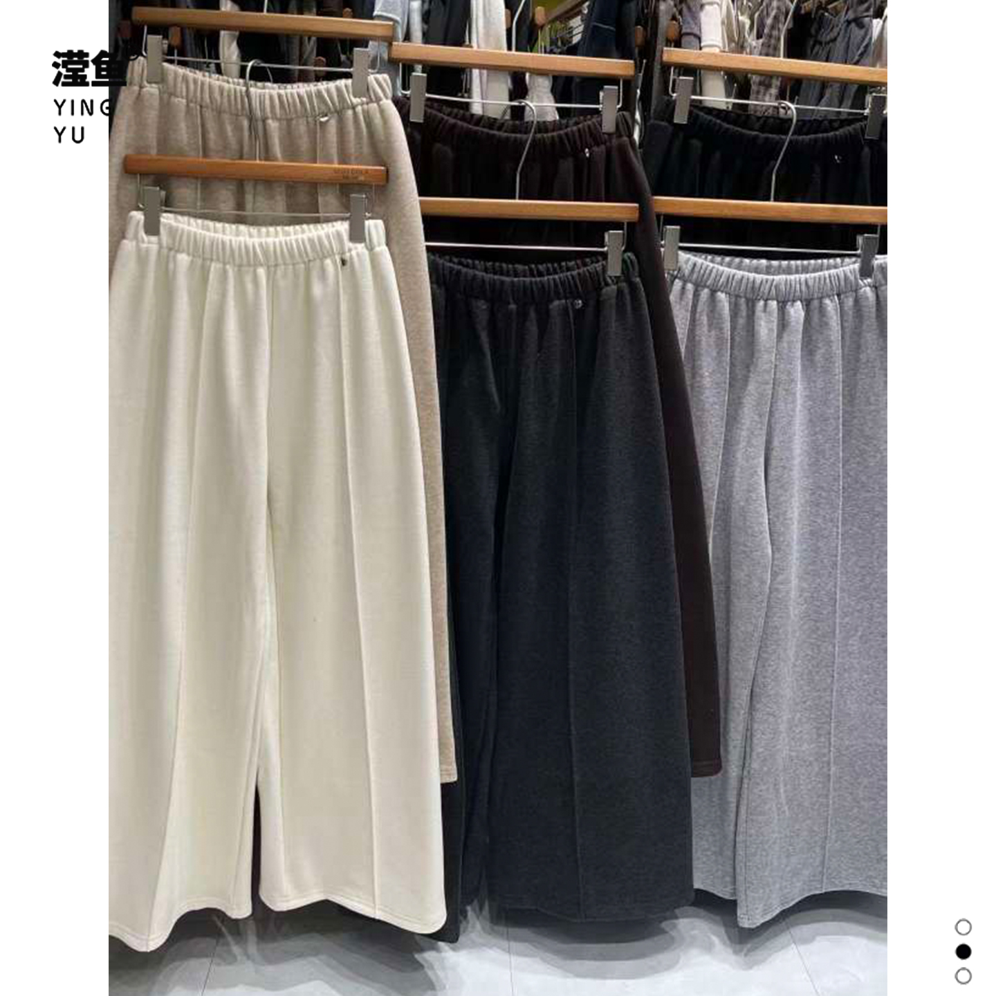 可乐 H2356大码秋冬走线休闲裤韩版宽松显瘦百搭洋气加厚保暖裤