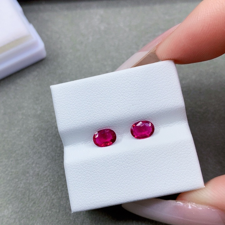 碧玺珠宝半成品未镶嵌天然配对卢比莱宝石