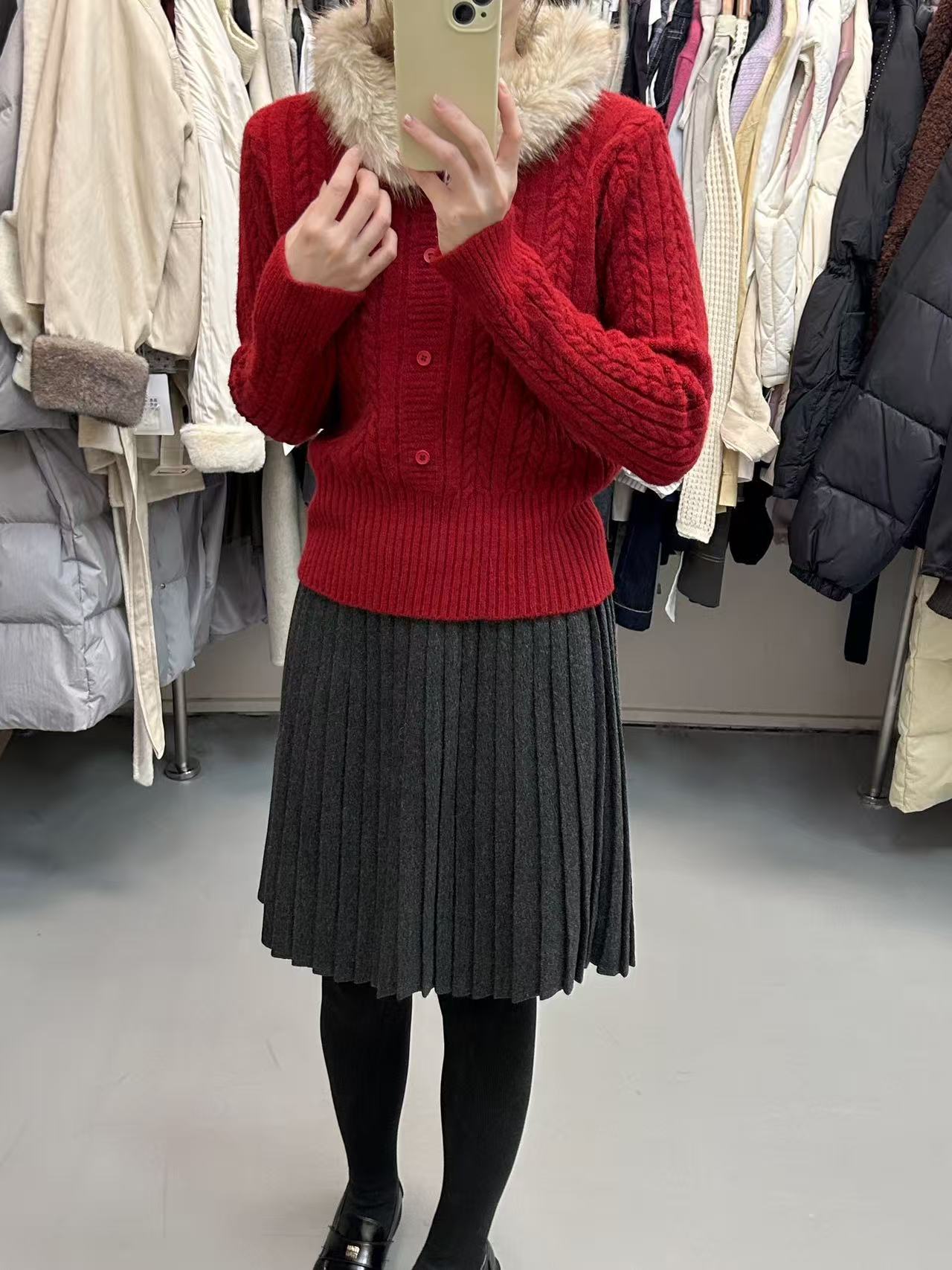 E sè 韩系女装新款毛衣半身裙