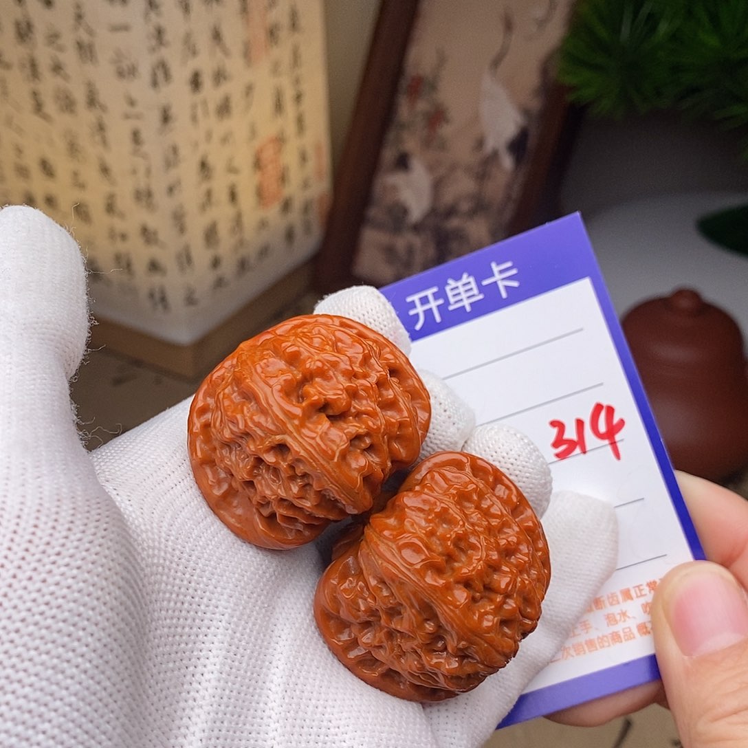 把件文玩核桃40球白314