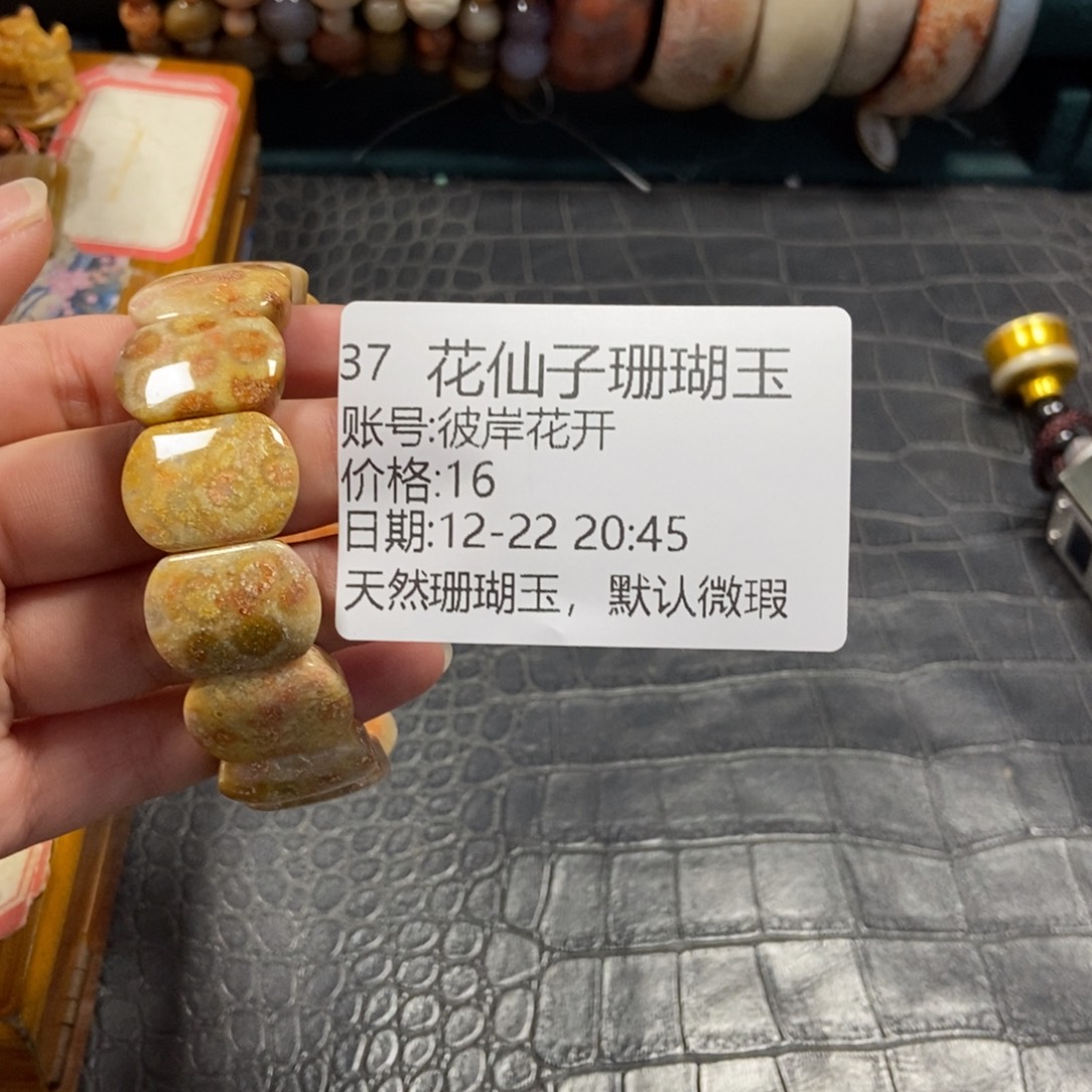 彼***开硅化珊瑚（珊瑚玉）未镶嵌珠宝半成品37