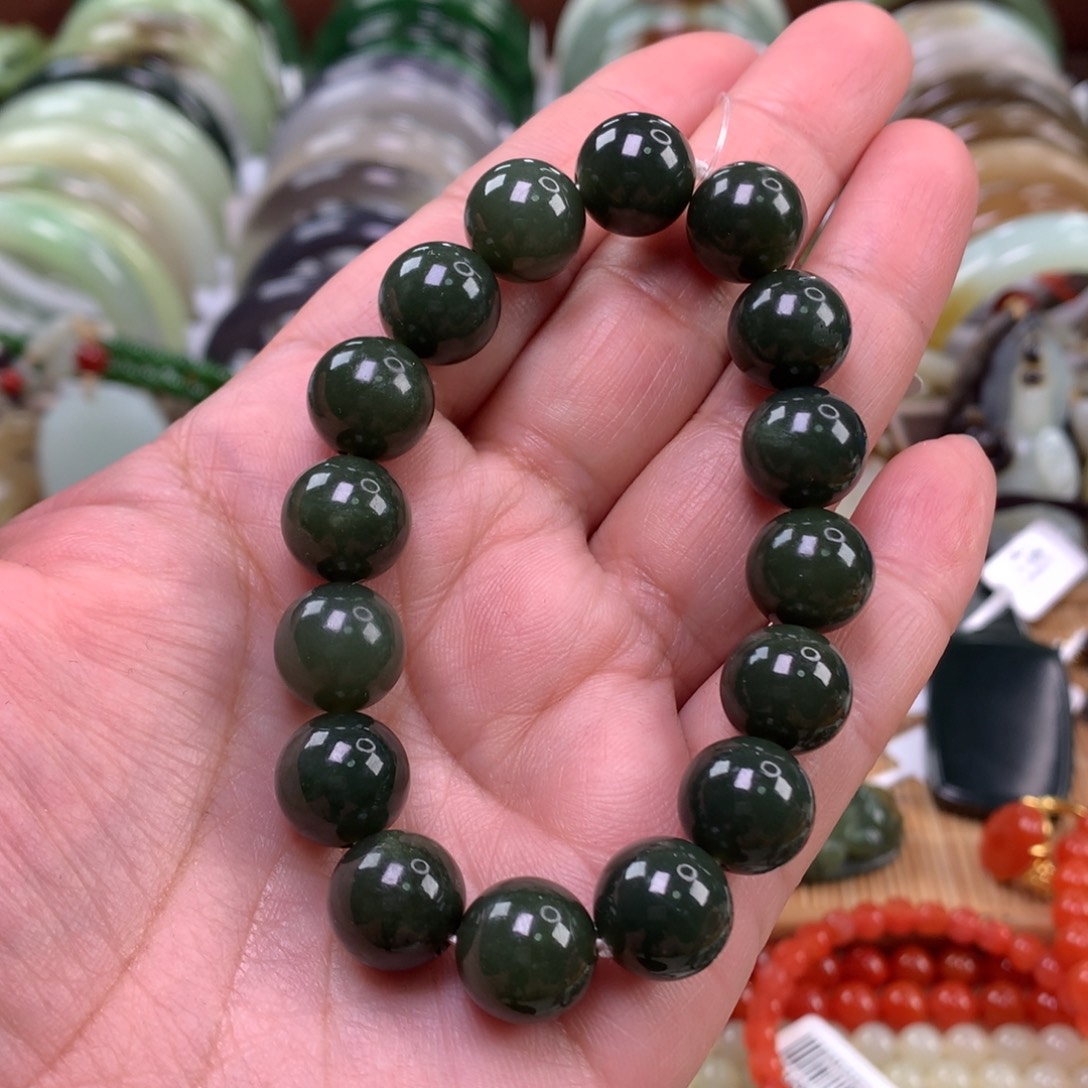 和田玉未镶嵌手链卡12