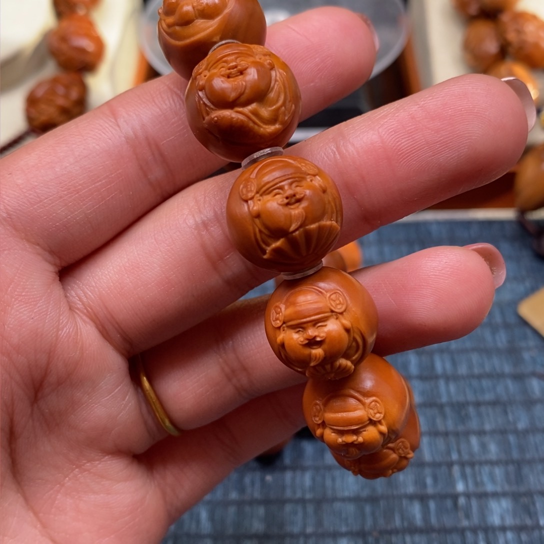 橄榄核手串/手链圆财神，1.6