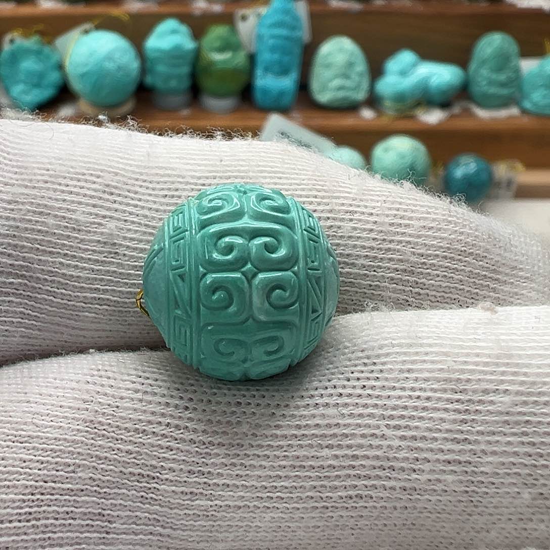 绿松石回纹珠 未镶嵌