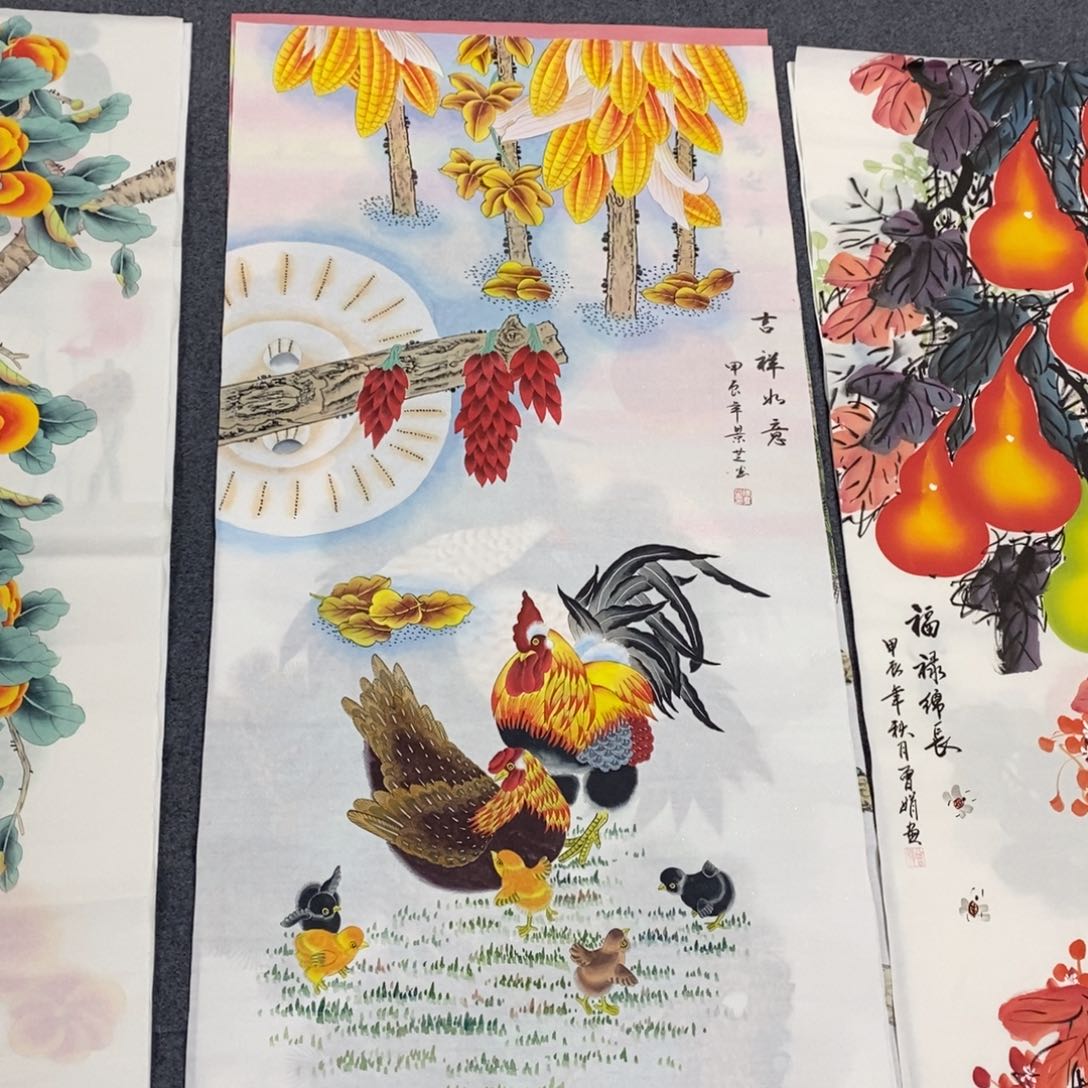 国画尺寸140✖️70四尺纯手绘画画画