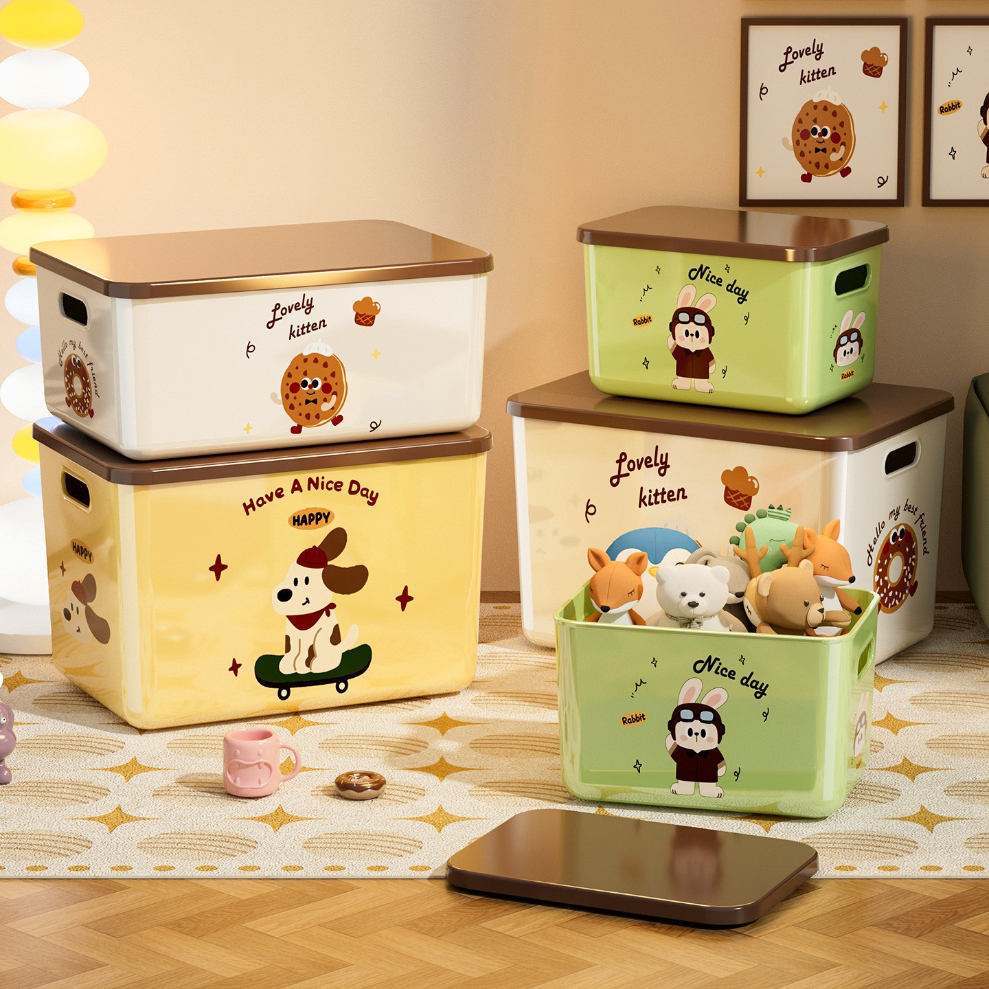 收纳箱家用衣柜衣服整理箱零食玩具储物盒杂物筐宿舍书箱塑料箱子