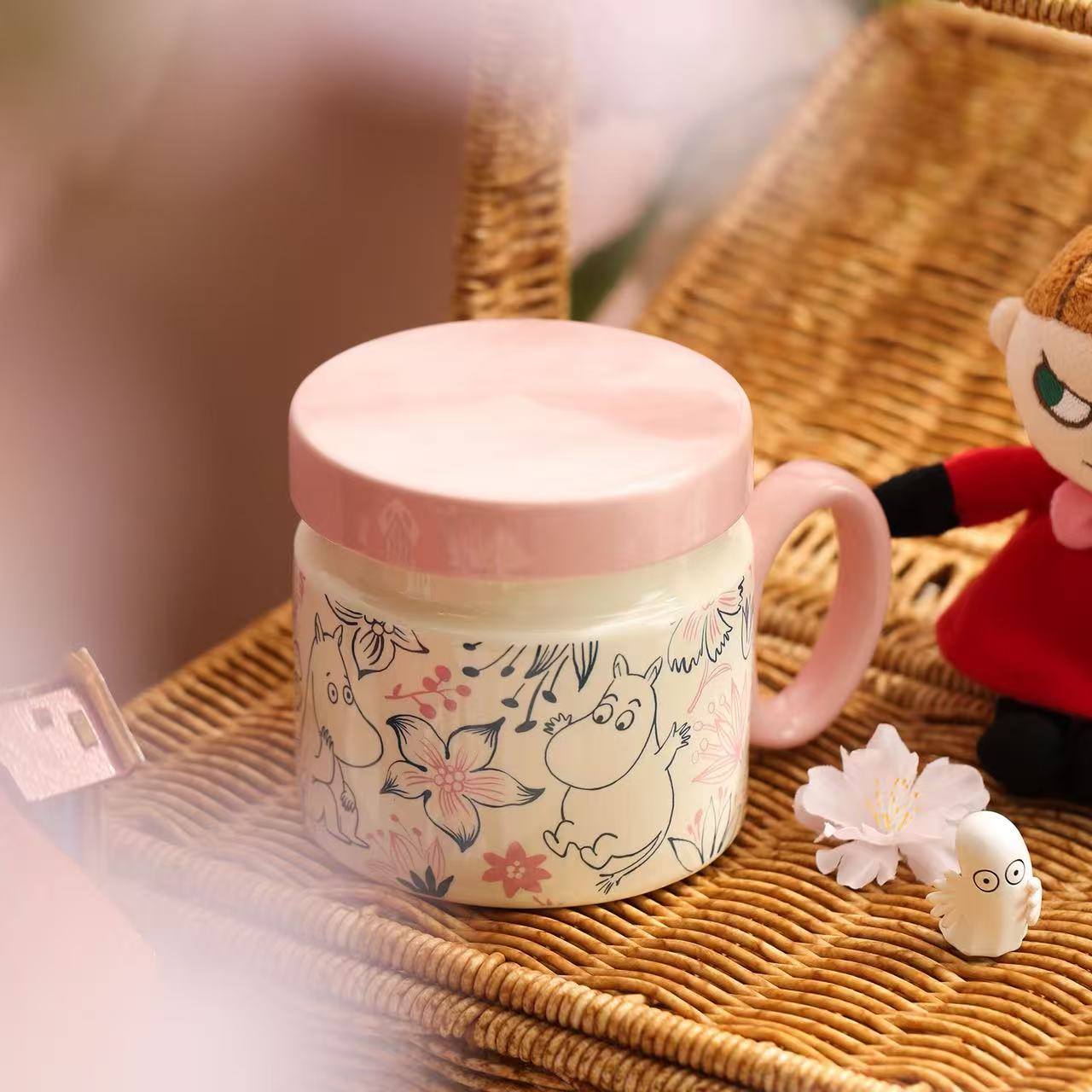 Moomin姆明陶瓷马克杯带盖家用办公喝水高颜值泡茶咖啡喝水杯