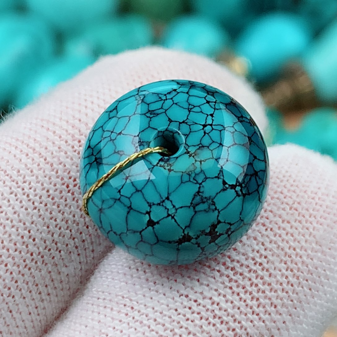 未镶嵌绿松石珠宝奇石15.5mm