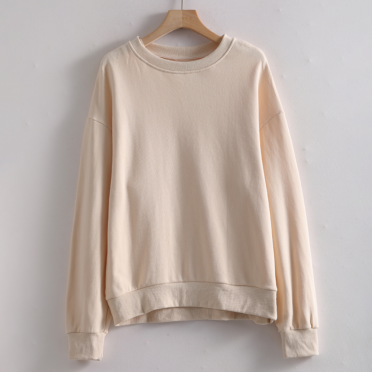 R-9221 慵懒舒适！简约穿搭女士时尚百搭纯色宽松圆领休闲卫衣