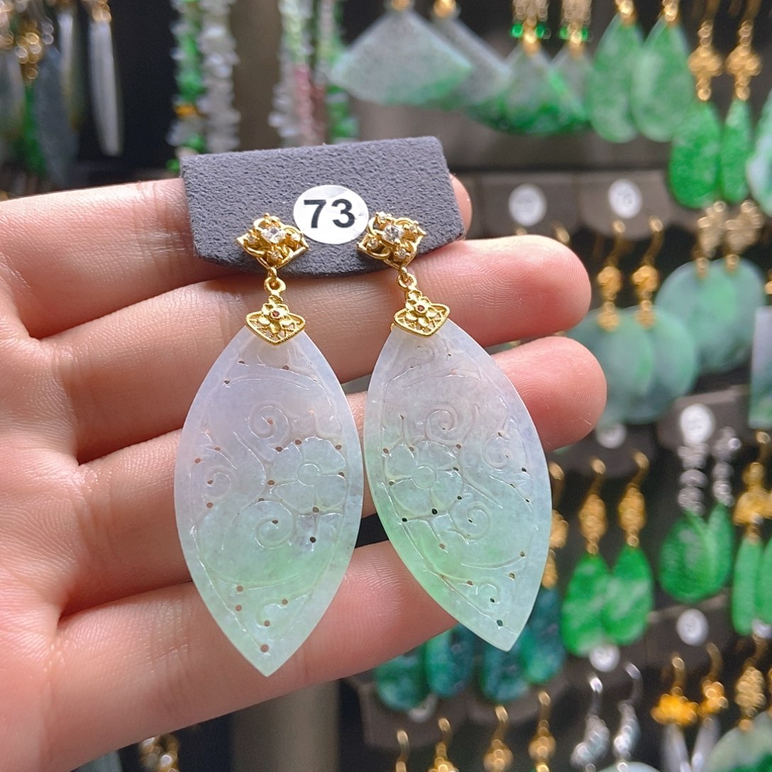 翡翠未镶嵌耳饰翡翠
