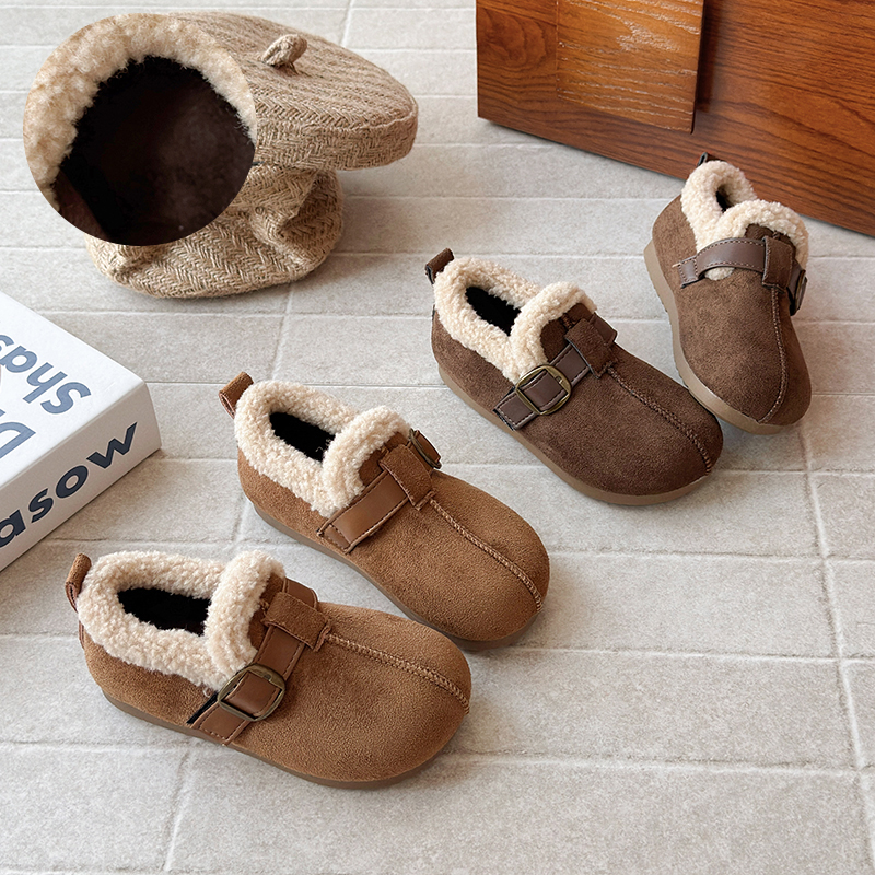 儿童鞋子2025冬季新款女童勃肯鞋男童加绒保暖鞋宝宝加厚软底棉鞋